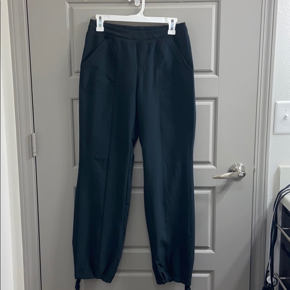 Black Slick Sweatpants